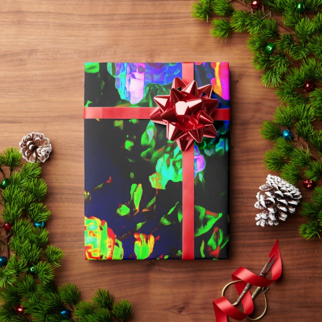 Dark Neon Pattern Wrapping Paper (Holiday Gift)