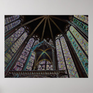 Dark Neon Sainte Chapelle Poster