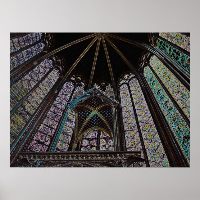 Dark Neon Sainte Chapelle Poster (Front)
