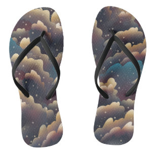 dark night coloral clouds flip flops