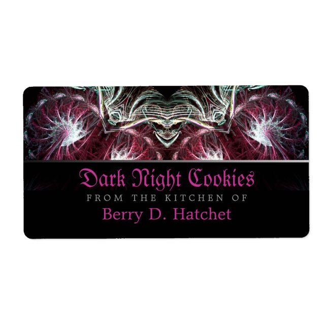 Dark Night Cookies Halloween Food Sticker Label (Front)