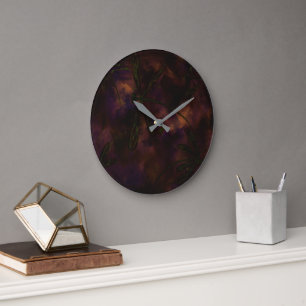 Dark Night Dragonfly Fire Large Clock