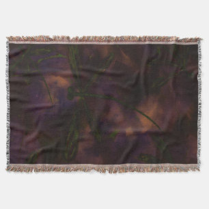 Dark Night Dragonfly Fire Throw Blanket
