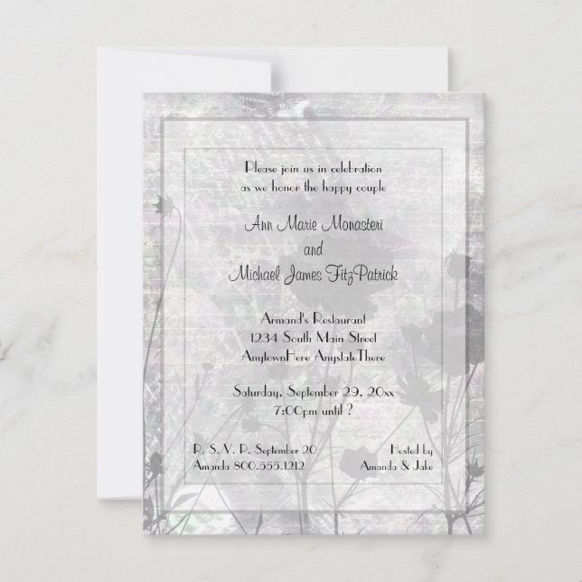 Dark Night Floral Wedding Shower Invitation (Front)