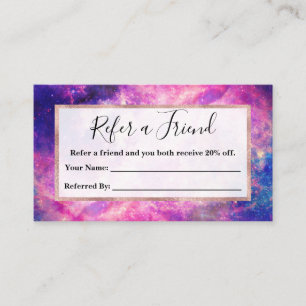 Dark Night Gradient Galaxy Glowing Zodiac Starry S Referral Card