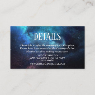 Dark Night Sky Starry Blue Nebula Details Enclosure Card