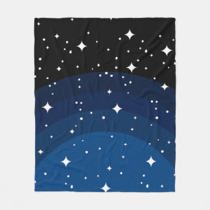 Dark Night Sky Stars Pattern Fleece Blanket