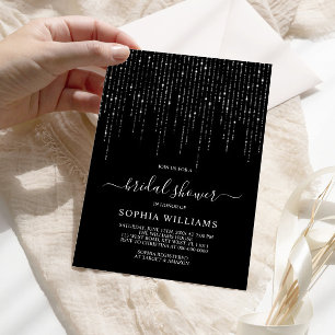 Dark Night & String Lights Bridal Shower Invitation