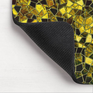 Dark ochre an yellow mosaic, option line splitting mouse mat