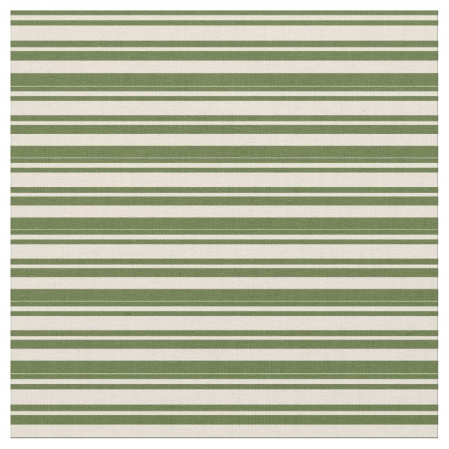 Dark Olive Green and Bisque Coloured Pattern Fabric (Close Up)