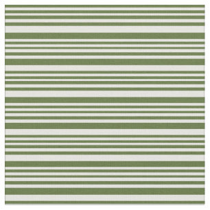Dark Olive Green and White Coloured Stripes Fabric
