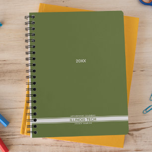 Dark Olive Green Bottom Stripe Spiral Weekly Planner