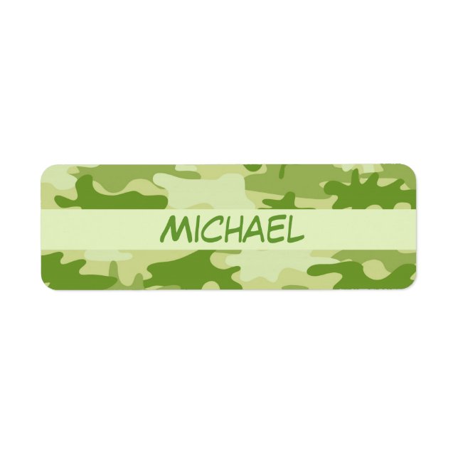 Dark Olive Green Camo Camouflage Name Personalised (Front)