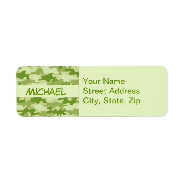 Dark Olive Green Camo Camouflage Personalised Name (Front)