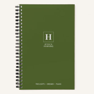Dark Olive Green Classic Monogram Notebook