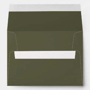 Dark Olive Green for Rustic Wedding   Forest Olive Envelope