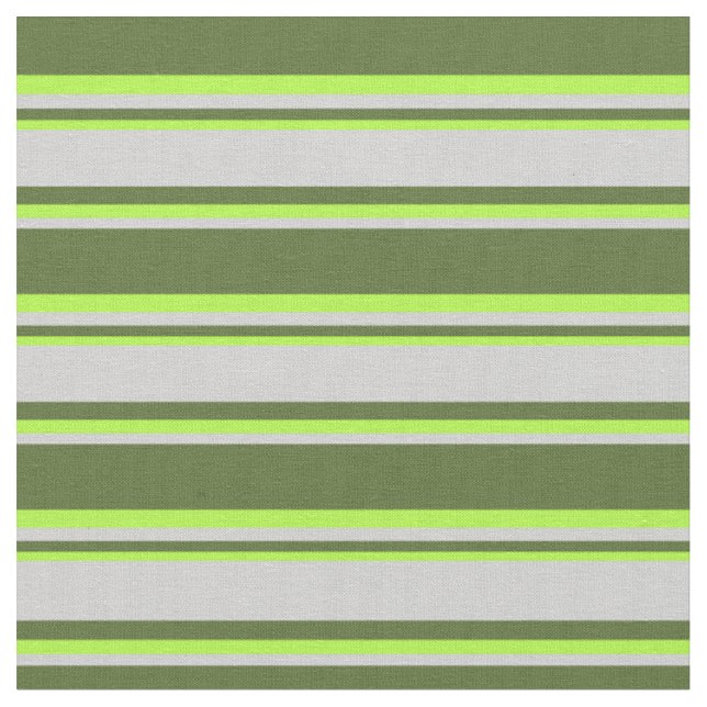 Dark Olive Green, Light Grey & Light Green Coloure Fabric (Close Up)