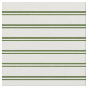 Dark Olive Green & Mint Cream Lined Pattern Fabric