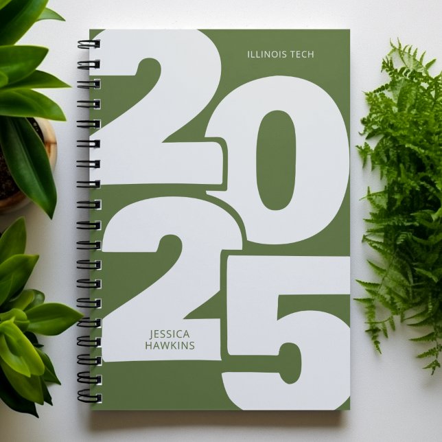 Dark Olive Green Overlapped Year Spiral Weekly Planner (Creator Uploaded)