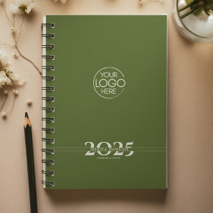Dark Olive Green Overlapping Text Logo Weekly Planner