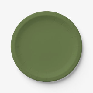 Dark Olive Green Paper Plate