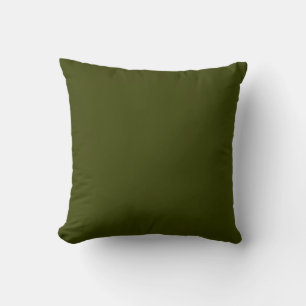 Dark olive green solid colour cushion