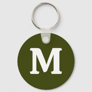 Dark olive green solid colour key ring