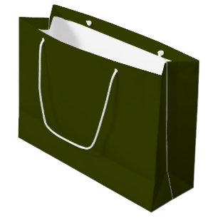 Dark olive green solid colour large gift bag