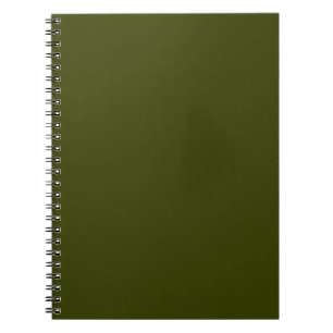 Dark olive green solid colour notebook