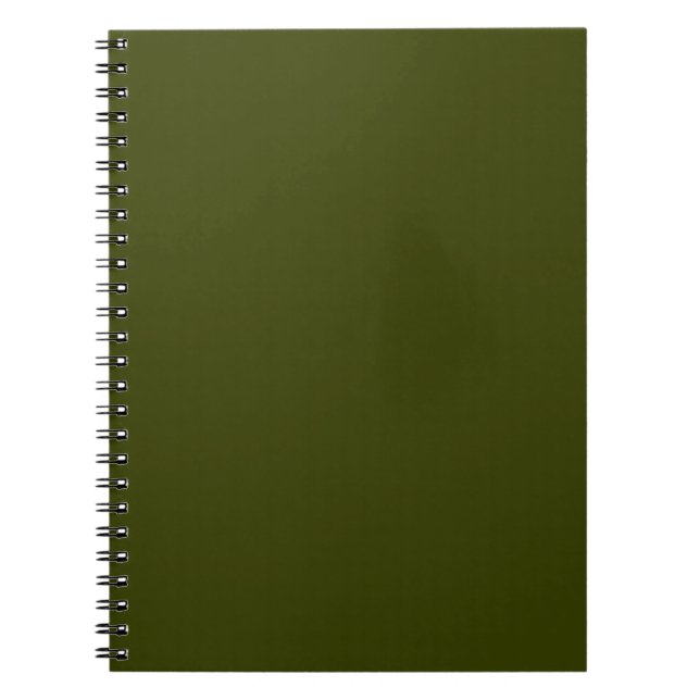 Dark olive green solid colour notebook (Front)