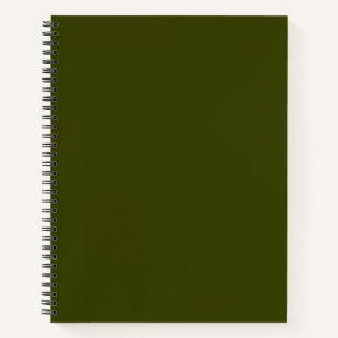 Dark olive green solid colour notebook