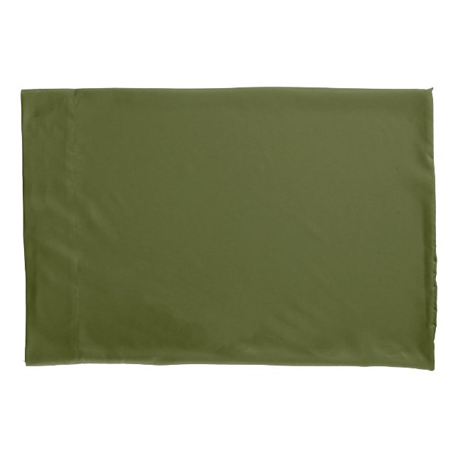 Dark olive green (solid colour) pillowcase (Front)