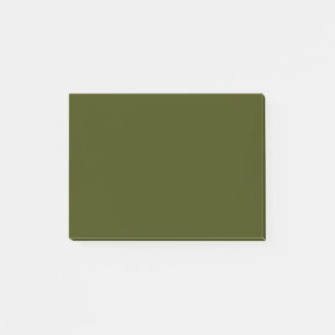 Dark olive green solid colour post-it notes
