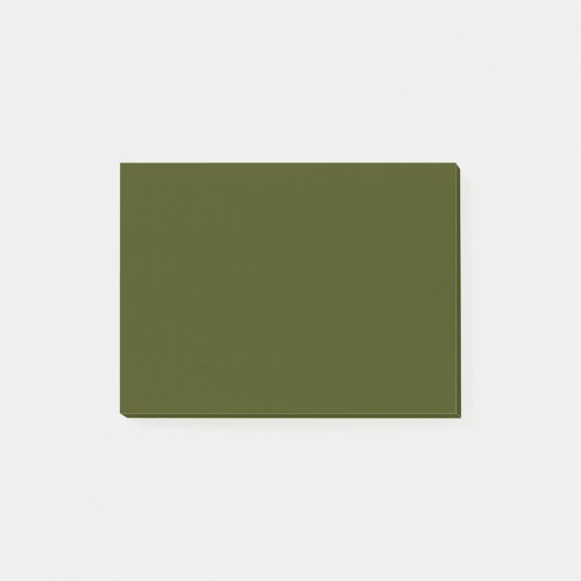 Dark olive green solid colour post-it notes (Front)