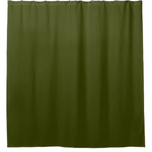 Dark olive green solid colour shower curtain