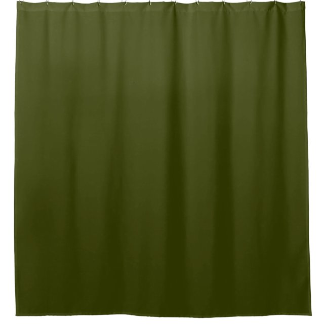 Dark olive green solid colour shower curtain (Front)