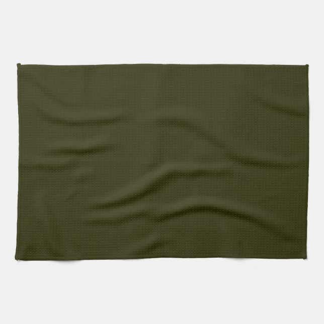 DARK OLIVE GREEN (solid colour) ~ Tea Towel (Horizontal)