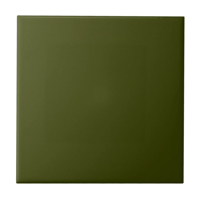 Dark olive green solid colour tile (Front)