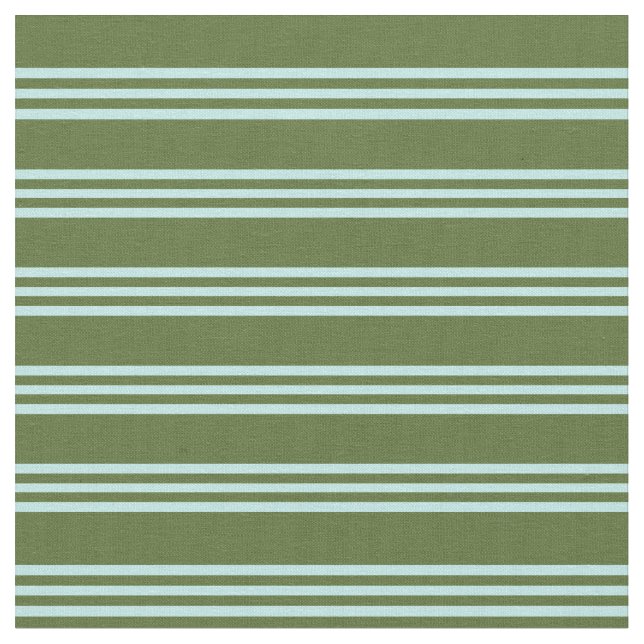 Dark Olive Green & Turquoise Lines Fabric (Close Up)