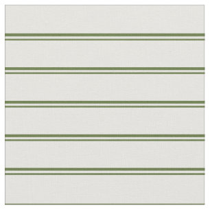 Dark Olive Green & White Coloured Striped Pattern Fabric