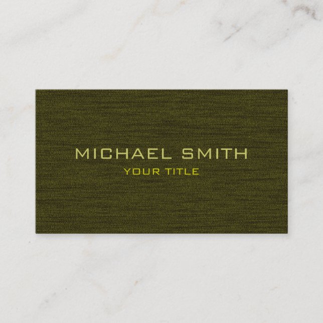 Dark Olive Professional Business Card (Front)