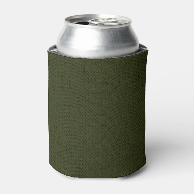 Dark olive textured  can cooler (Can Front)