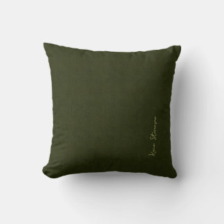 Dark olive textured  cushion
