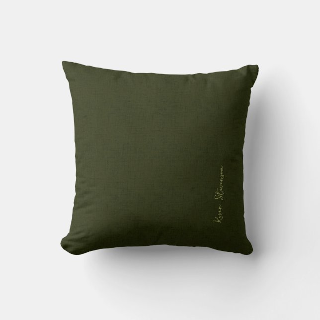 Dark olive textured  cushion (Front)