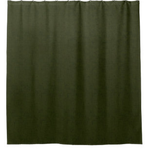 Dark olive textured  shower curtain