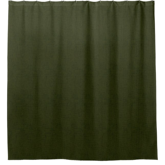 Dark olive textured  shower curtain (Front)