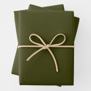 Dark Olive Wrapping Paper Sheet