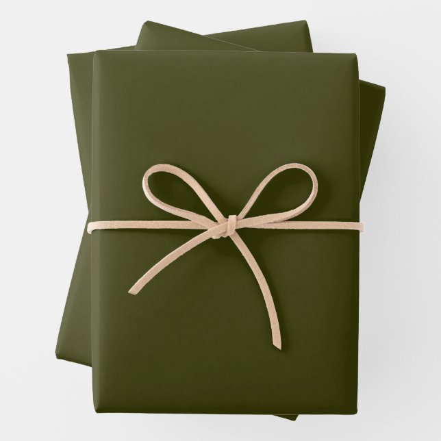 Dark Olive Wrapping Paper Sheet (In situ)