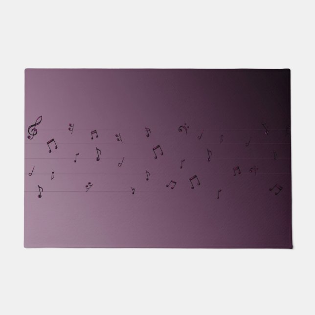 Dark Ombre Musical Notes  Doormat (Front)