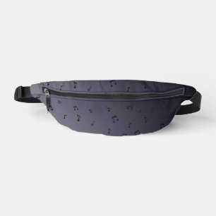 Dark Ombre Musical Notes Grey Bum Bags